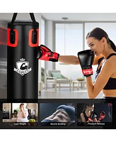 Kuyotq 56 Lbs Filled Punching Bag Set with Boxing Gloves