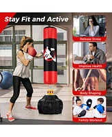Kuyotq 70 Inch Freestanding Punching Bag with Fillable Base 12 Suction Cups and Shock Absorbers