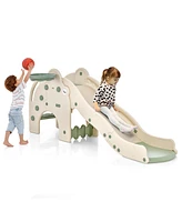 Kuyotq 4-in-1 Toddler Slide Kids Play Slide with Cute Elephant Shape