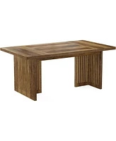 Tribesigns 63-Inch Executive Desk, Large Computer Desk with Sturdy Wood Legs & Thickened Tabletop, Mid-Century Modern Study Writing Table Workstation