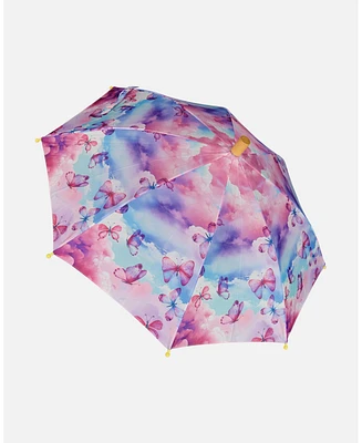 Deux par Deux Girl Printed Umbrella Butterflies On Multicolored Background - Toddler|Child