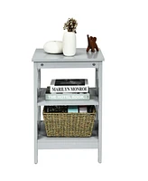 Gouun 2 Pieces 3-tier Nightstand Sofa Side End Accent Table Storage Display Shelf