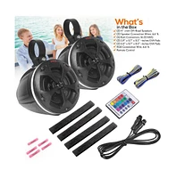 Pyle Waterproof Off-Road Speakers, 800 Watt PowerSport System, Rgb Lights