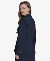 Halston Women's Scuba-Crepe Barbell Peak-Lapel Blazer