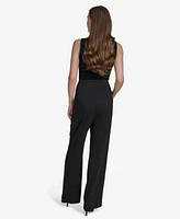 Halston Women's Ponte Straight-Leg Gold-Button Pants