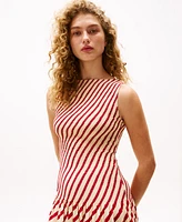 Tommy Hilfiger x Sofia Richie Grainge Women's Striped Smocked-Bodice Maxi Dress