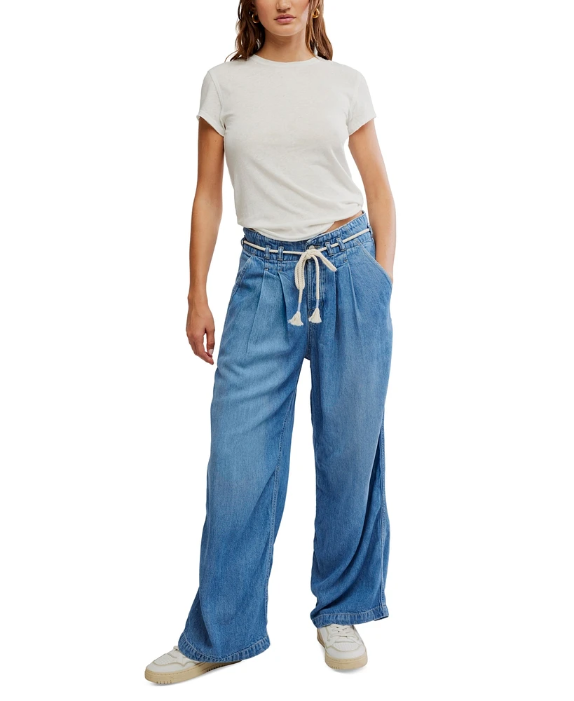 Free People Women's Dakota Cinched-Waist Jeans