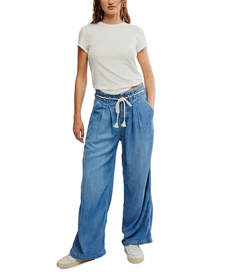 Free People Women's Dakota Cinched-Waist Jeans