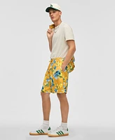 Mode of One Men's Blurred Floral Relaxed-Fit 6-1/2" Shiny Twill Shorts, Exclusively at Macy's