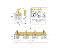 gaomon Modern Crystal Bathroom Vanity Lights Gold Bathroom Light Fixtures Crystal Vanity Shower Lights Over Mirror