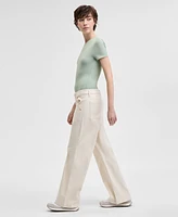 And Now This Petite Utility Pocket Wide-Leg Pants, Exclusively at Macy's