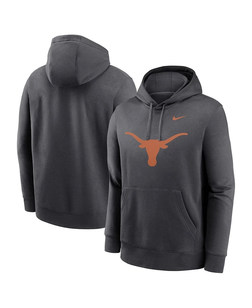 Nike Men's Anthracite Texas Longhorns Primetime Evergreen Club Fleece Pullover Hoodie