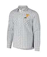 Colosseum x Wrangler Men's White Tennessee Volunteers Plaid Window Pane Long Sleeve Full-Snap Shirt