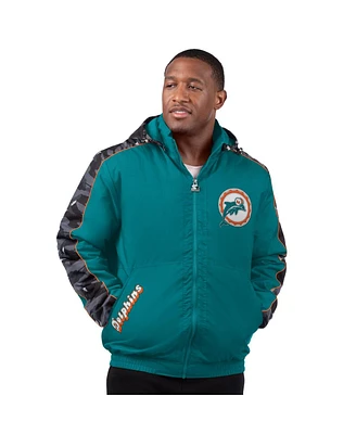 Starter Men's Aqua Miami Dolphins Thursday Night Gridiron Full-Zip Hoodie Jacket