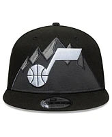 New Era Men's Black Utah Jazz Jersey Hook Statement Edition 9FIFTY Snapback Hat