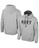 Colosseum Men's Heather Gray Navy Midshipmen Oorah Oht Military Appreciation Pullover Hoodie