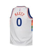 Nike Big Boys and Girls Tyrese Maxey White Philadelphia 76ers 2024/25 Swingman Player Jersey - City Edition