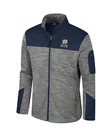 Colosseum Men's Gray/Navy Notre Dame Fighting Irish Guard Full-Zip Jacket