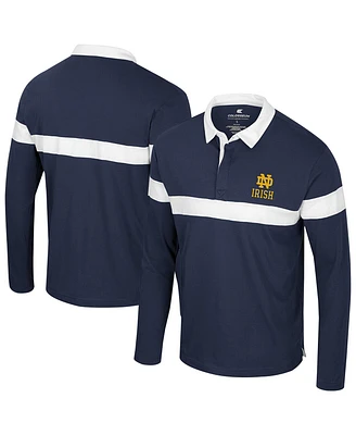 Colosseum Men's Navy Notre Dame Fighting Irish Too Cool For School Long Sleeve Polo