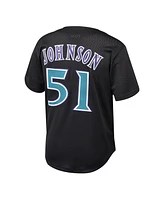 Mitchell & Ness Men's Randy Johnson Black Arizona Diamondbacks Cooperstown Collection Mesh Batting Practice Button-Up Jersey