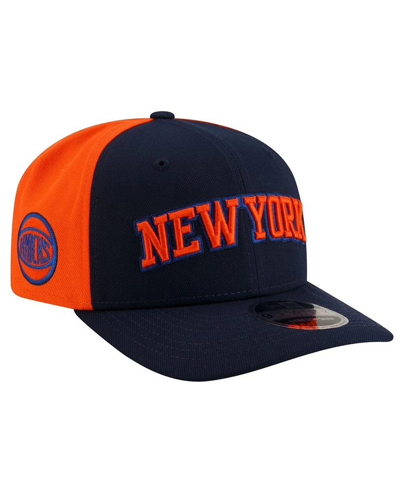 New Era Men's Navy New York Knicks Statement Edition Jersey Hook 9SEVENTY Stretch-Snap Hat