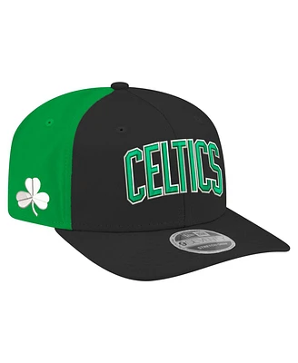 New Era Men's Black Boston Celtics Statement Edition Jersey Hook 9SEVENTY Stretch-Snap Hat