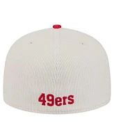 New Era Men's Cream/Scarlet San Francisco 49ers Throwback Corduroy 59FIFTY Fitted Hat