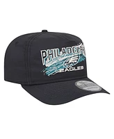 New Era Men's Black Philadelphia Eagles Throwback Brush Golfer Snapback Hat