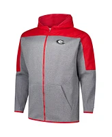 Fanatics Men's Red/Gray Georgia Bulldogs Big Tall Pieced Full-Zip Hoodie Jacket