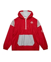 Mitchell & Ness Men's Scarlet Ohio State Buckeyes Team 3.0 Anorak Half-Zip Hoodie