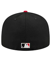 New Era Men's Black Atlanta Braves Shadow Stitch 59FIFTY Fitted Hat