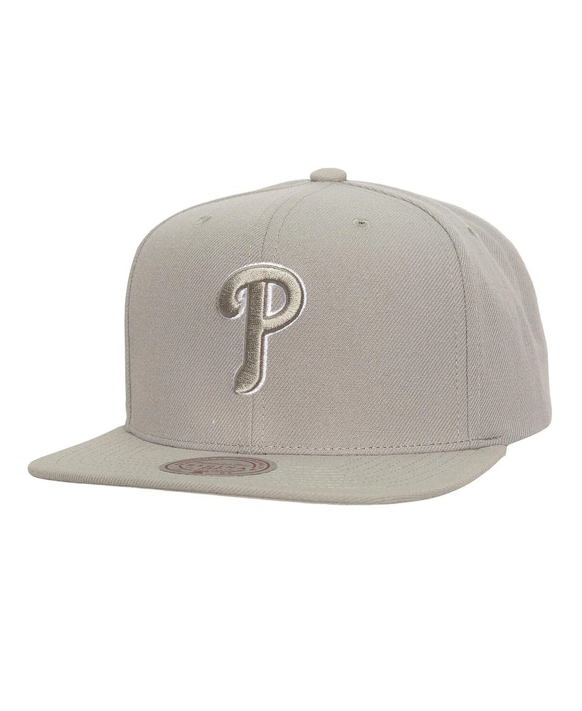 Mitchell & Ness Men's Gray Philadelphia Phillies Snapback Hat