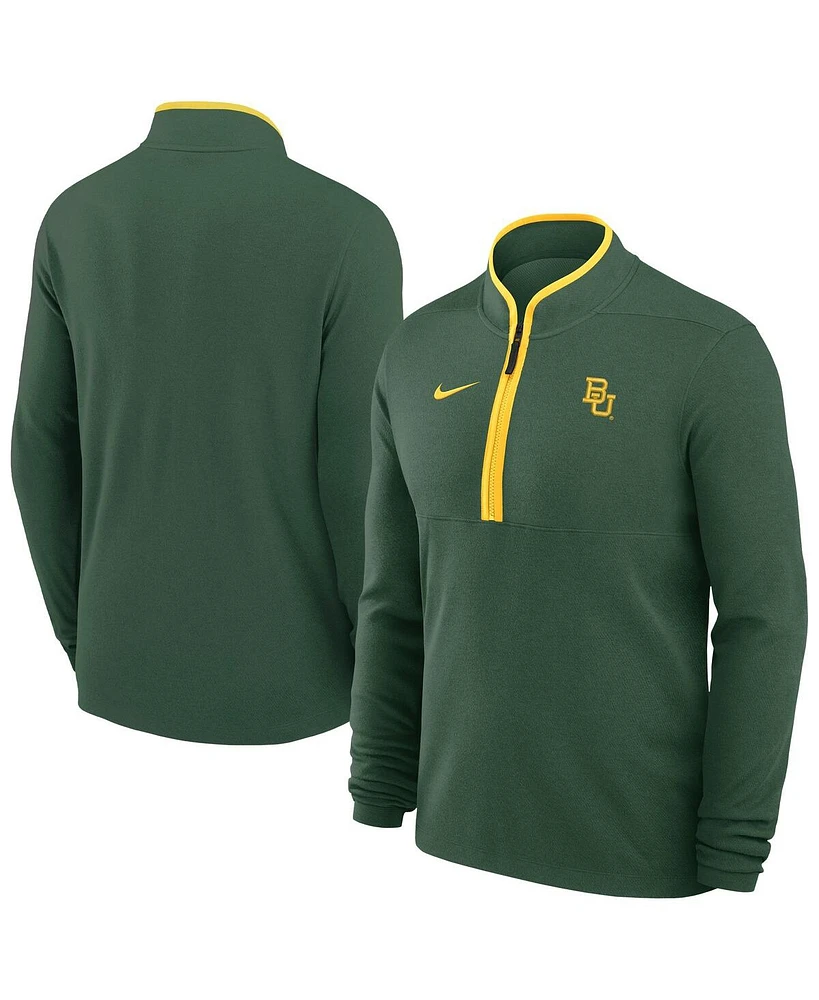 Nike Men's Green Baylor Bears Coaches Courtside Basketball Victory Performance Quarter-Zip Top