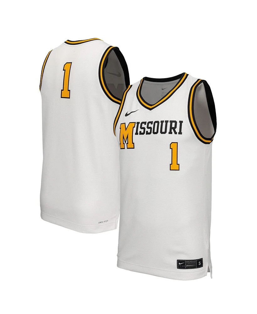 Nike Men's White Missouri Tigers Retro Replica Basketball Jersey