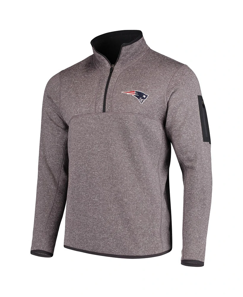 Antigua Men's Charcoal New England Patriots Fortune Quarter-Zip Pullover Jacket