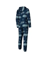 Concepts Sport Women's Navy Dallas Cowboys Roadway Allover Print Microfleece Full-Zip Union Suit