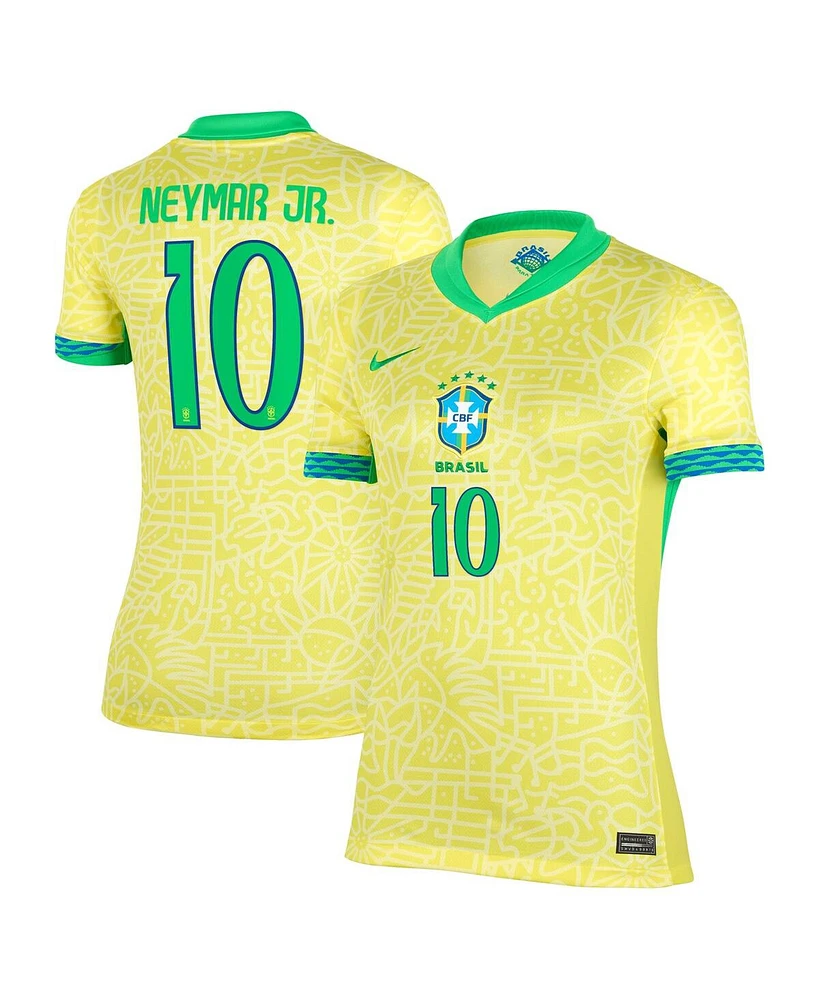 Nike Women's Neymar Jr. Yellow Brazil National Team 2024 Home Stadium Replica Player Jersey