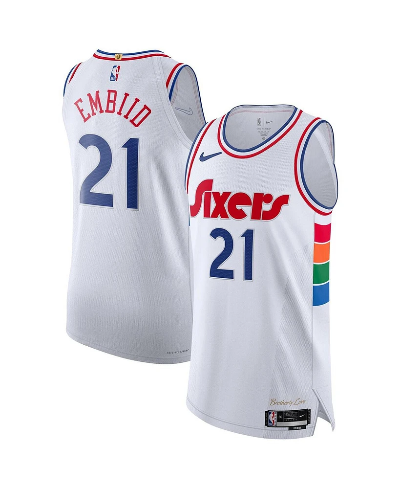 Nike Men's Joel Embiid White Philadelphia 76ers 2024/25 Authentic Player Jersey - City Edition