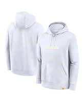 Jordan Men's White Michigan Wolverines Statement Wordmark Lockup Pullover Hoodie