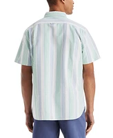 Nautica Men's Relaxed Fit Short-Sleeve Striped Button-Down Authentic Oxford Shirt