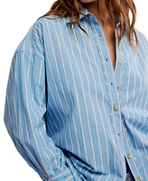Free People Women's Striped Varsity Vibes Shirt