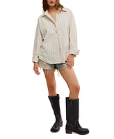 Free People Women's Striped Varsity Vibes Shirt