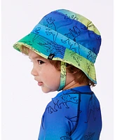 Deux par Toddler Printed Beach Hat Vibrant Blue And Green Dino