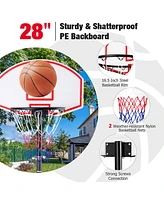 Gymax Basketball System Hoop Stand Backboard w/ Adjustable Height Wheels & 2 Nets