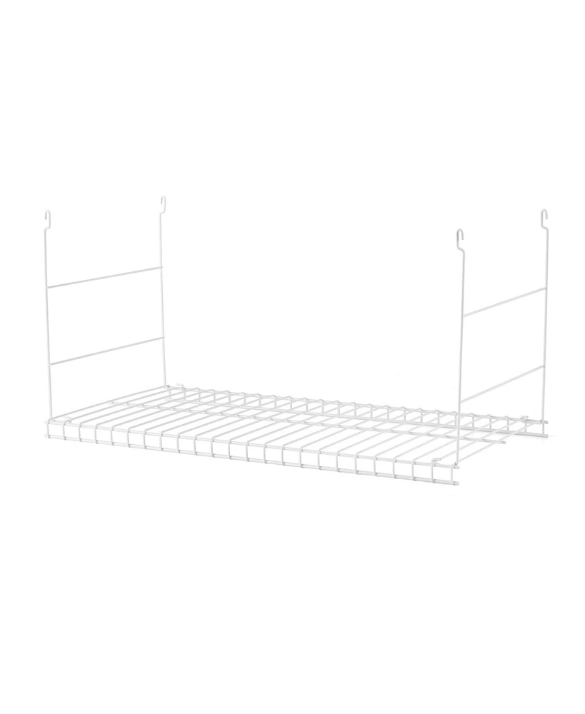 Rubbermaid 24 In Universal Closet Steel Wire Added Storage Hanging Shelf, White