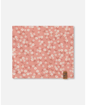 Deux par Girl Printed Neck Tube Small White Flowers On Pale Pink - Toddler|Child