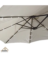 Casainc Outdoor Double-Sided Patio Umbrella with Base 36 Led Light Market