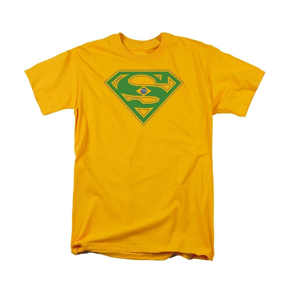 Superman Men's Brazil Shield Short Sleeve Adult Tee / T-Shirt