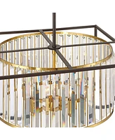 Possini Euro Design Milne 20" Modern Pendant Chandelier Ceiling Light Fixture Dining Room Over Table Kitchen Island Foyer Drum Hanging 5-Light Clear O