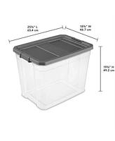 Sterilite 108 Quart Clear Stacker Storage Container Tote w/ Latching Lid, 8 Pack